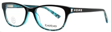 BEBE Wholesome BB5142 400 Teal Lace Womens Semi Cat Eye Eyeglasses 52-17-135