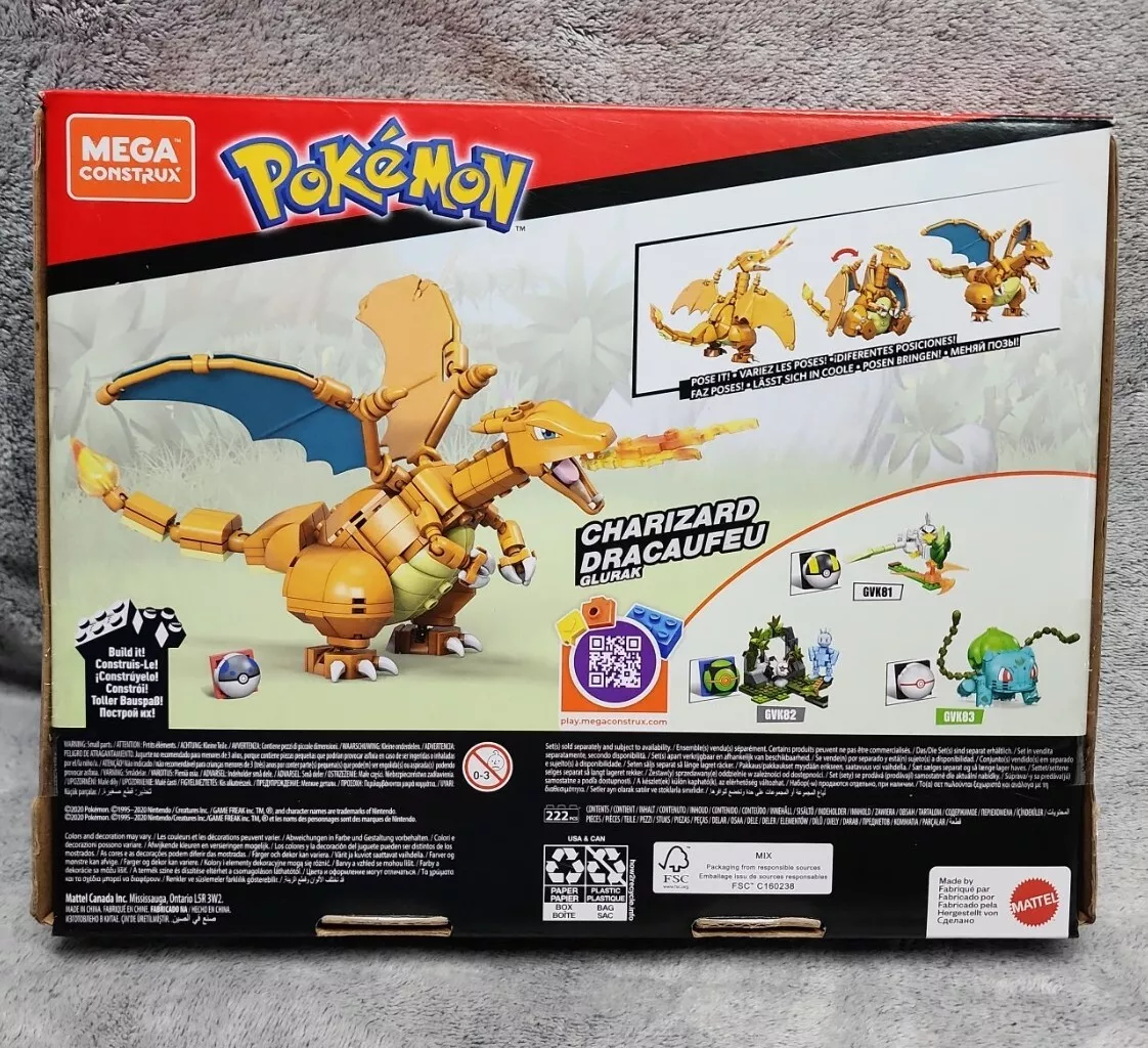 MEGA Pokemon Building Toy Kit Charizard (222 Pieces) with 1 Action Figure  for Kids 