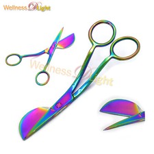 Duck Bill Knife Edge Applique Scissors 6" Multi Color Blade With Offset Handle