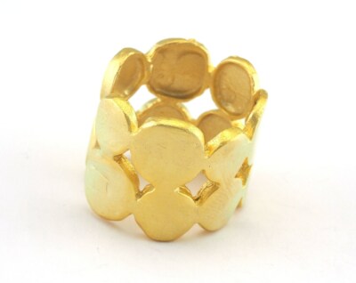 Ring Adjustable Ring Matte Gold Plated brass 18mm 8US inner size 3216
