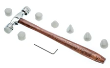 9" Blacksmith Jeweler's Hammer w/ Wood Handle & 9pcs Interchangeable Nylon Heads