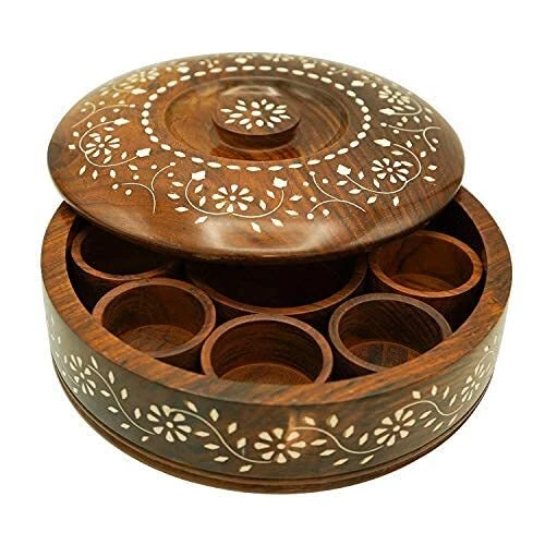 Rosewood Wooden Spice Box Wooden Spice Organizer Wooden 