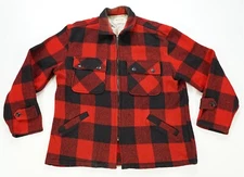 Rare Vintage MADEWELL Full Zip Buffalo Plaid Flannel Jacket 70s 80s Red Black