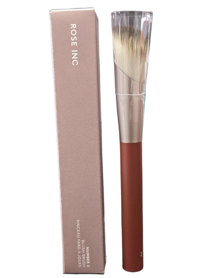 ROSE INC No.2 Cepillo de Rubor / Cepillo de Maquillaje - Auténtico Nuevo Con Caja ~VEGANO~ Foto 3 de 4