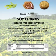 Kosher Premium Textured Vegetable Protein Chunks Unflavored Chunks, 1 Kilogram