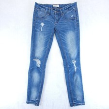 Free People Jeans Women's Size 25 Skinny Distressed Medium Wash Stretch