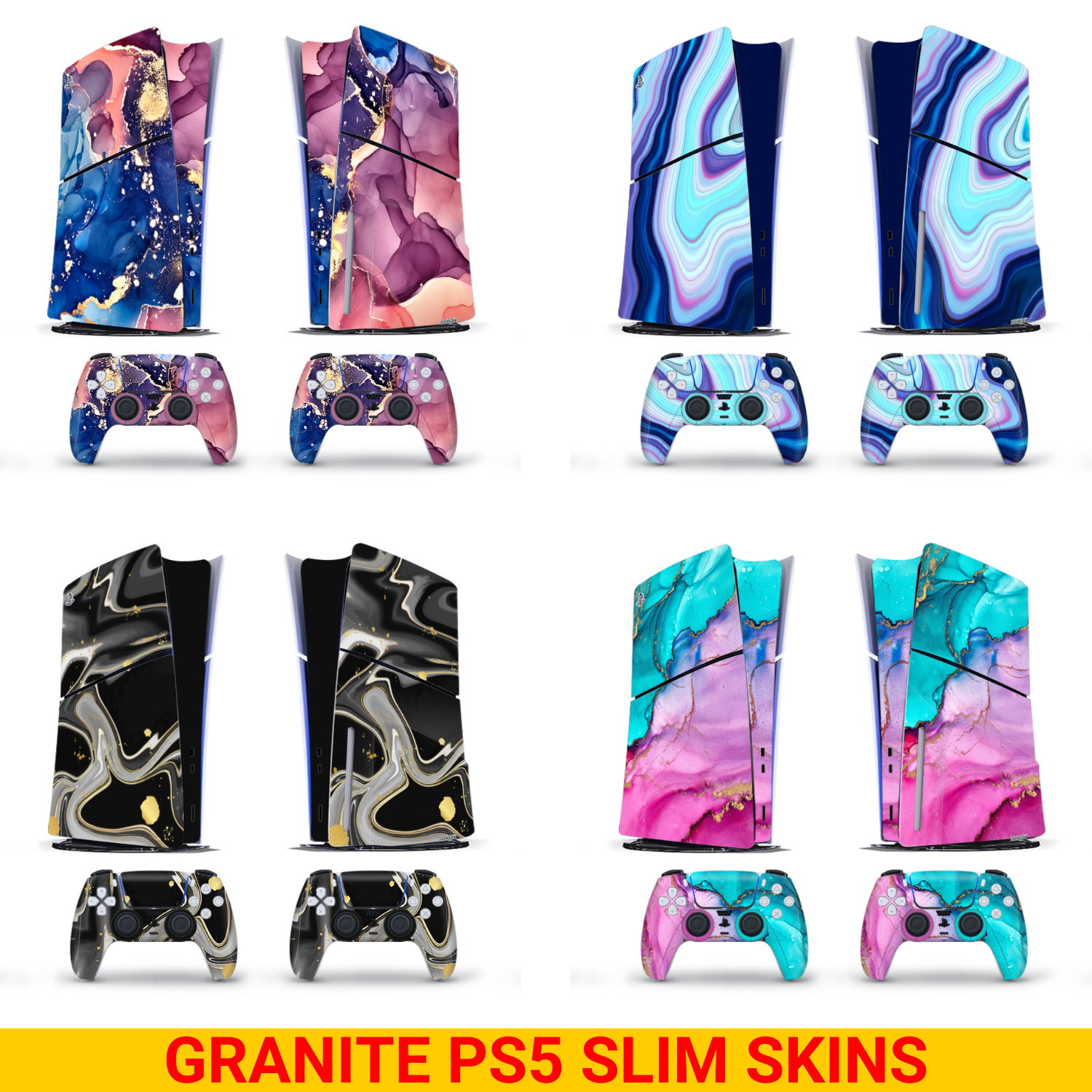 Granite Marble PS5 Slim Disk Decal Skin Sticker Wrap PlayStation 5 Slim Console