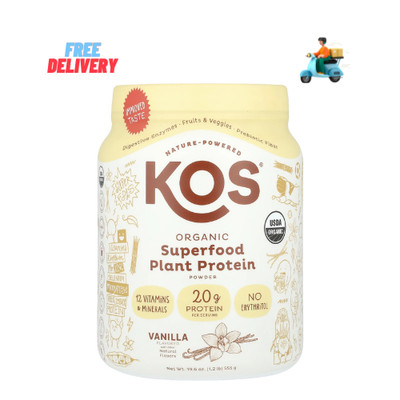 KOS Vegan Protein Powder Erythritol Free, Vanilla
