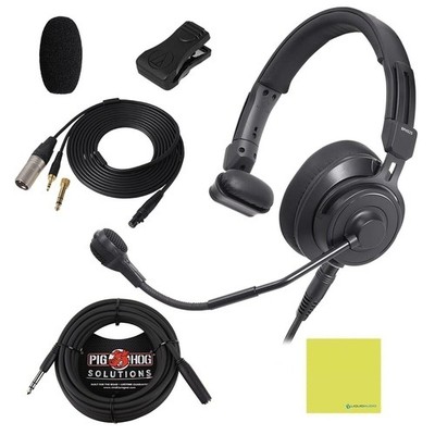 Liquid Audio Audio Technica BPHS2S Single-Ear Broadcast Headset Bundle w/Pig ...