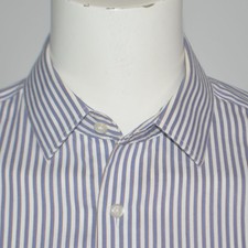 BANANA REPUBLUC Grant Slim Fit Non Iron Stretch Cotton Dress Shirt Sz L 15.5