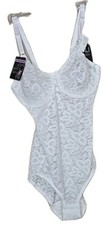 Bali Shapewear Lace N Smooth Shaping Body Briefer White Firm Control Size 36C