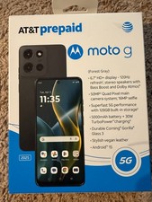 Brand New Motorola Moto G 2025, 128GB, Forest Gray - At t Prepaid Smartphone