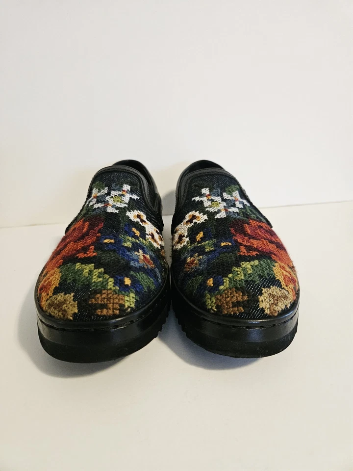 Tênis Dolce & Gabbana Wns floral azul marinho denim/couro tamanho 6 A50059  - Imagem 3 de 4