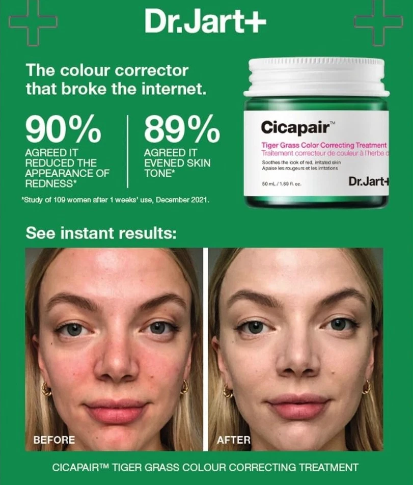 2 PACK/Dr. Jart+ Cicapair Tiger Grass Color Correct SPF Cream 50ml /100% Genuine - Image 4 of 4