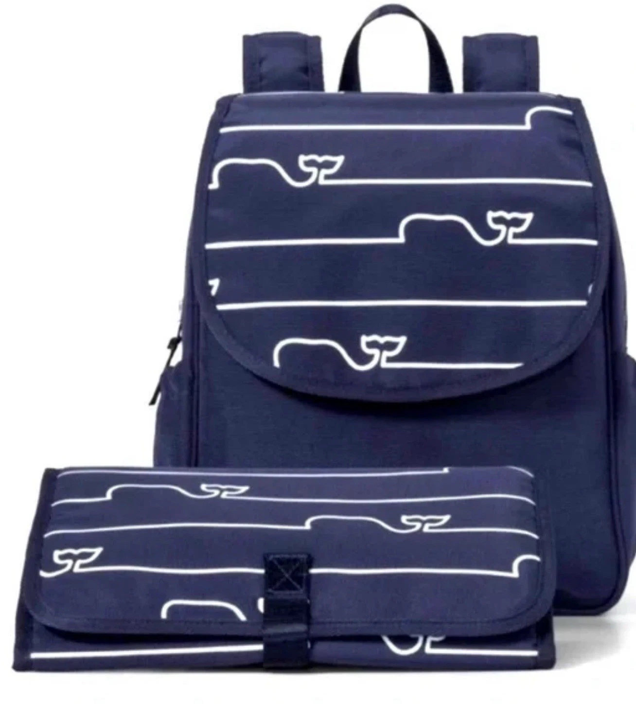 ⚡️Vineyard Vines Target Whale Line Diaper Bag With Changing Pad