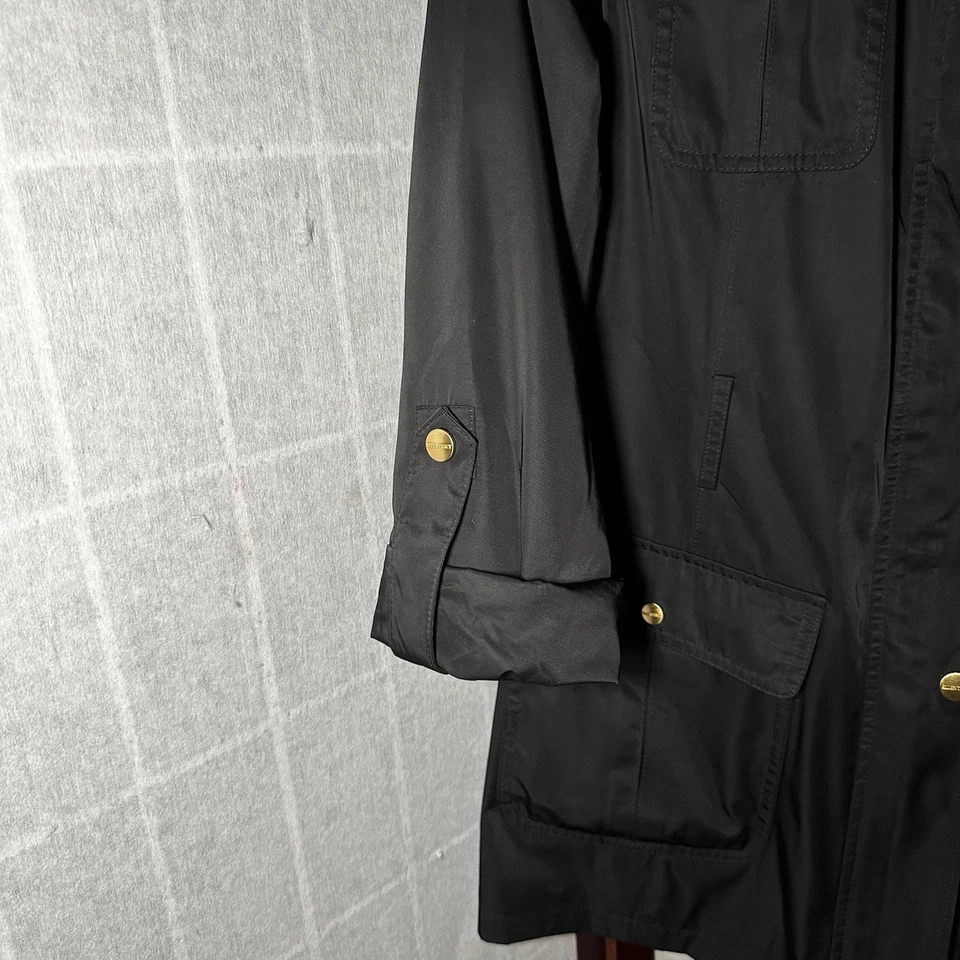 Ellen Tracy 户外轻便雨衣带隐藏式连帽,M 码 — 第 3/4 张图片