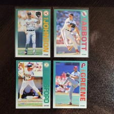 1992 Fleer - Dave Johnson, Carney Lansford, Jim Abbott, Tommy Greene
