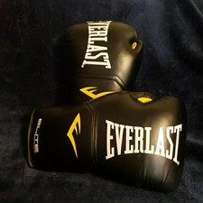 Guantoni da boxe Everlast Elite allenamento 16 oz nero e giallo allenamento Spar MMA nuovi