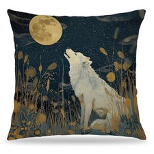 Vintage William Morris Wolf Pillow Covers 18x18 Double-Sided,Dark Cottagecore...