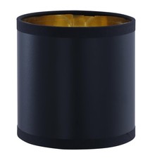 31203 Small Clip-On Drum Lamp Shade in Black with Gold Inside, 5" Top x 5" Bo...