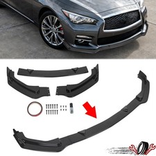 For Infiniti Q50 Base 14-17 Premium Glossy Blk Front Bumper Lip Spoiler Spiltter