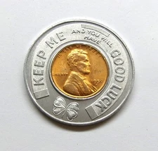 VINTAGE 1951 Studebaker  Fame & Fortune Sales Contest Encased Coin Cent Token