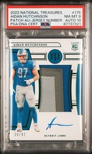 2022 National Treasures Aidan Hutchinson PSA 8 Auto 10 RPA Rookie PATCH AUTO /97
