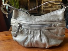 TIGNANELLO SILVER LEATHER SHOULDER HOBO BAG