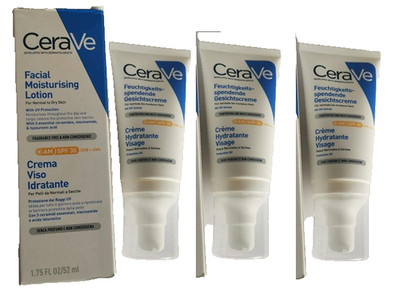 3 x CeraVe Feuchtigkeitsspendende Gesichtscreme Mit UV-Schutz 3 x 52 ml  OVP