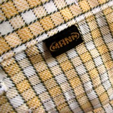 26x19 Vintage 1970's Boys Girls Jeans YELLOW PLAID BELLBOTTOM FLARE DENIM HIPPY