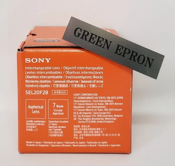 Sony Digital Camera Prime Lens E 20mm F2.8 Sony E-mount APS-C solo SEL20F28 - Imagen 2 de 4