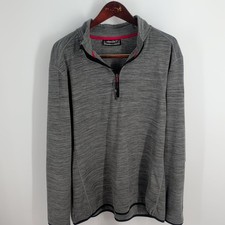 Avalanche Long Sleeve Mock Neck Outdoor Quarter Zip Pullover Top Gray Size XL