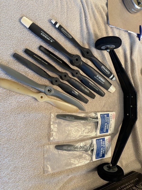 Toy AIRPLANE PROPELLOR PARTS LOT-9. 2 NOS. Various Sizes. & Wheel Base See Pics!