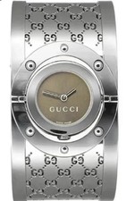Gucci YA112401  Twirl Bangle Bracelet 23mm Brown Dial 112 Series Women's Watch