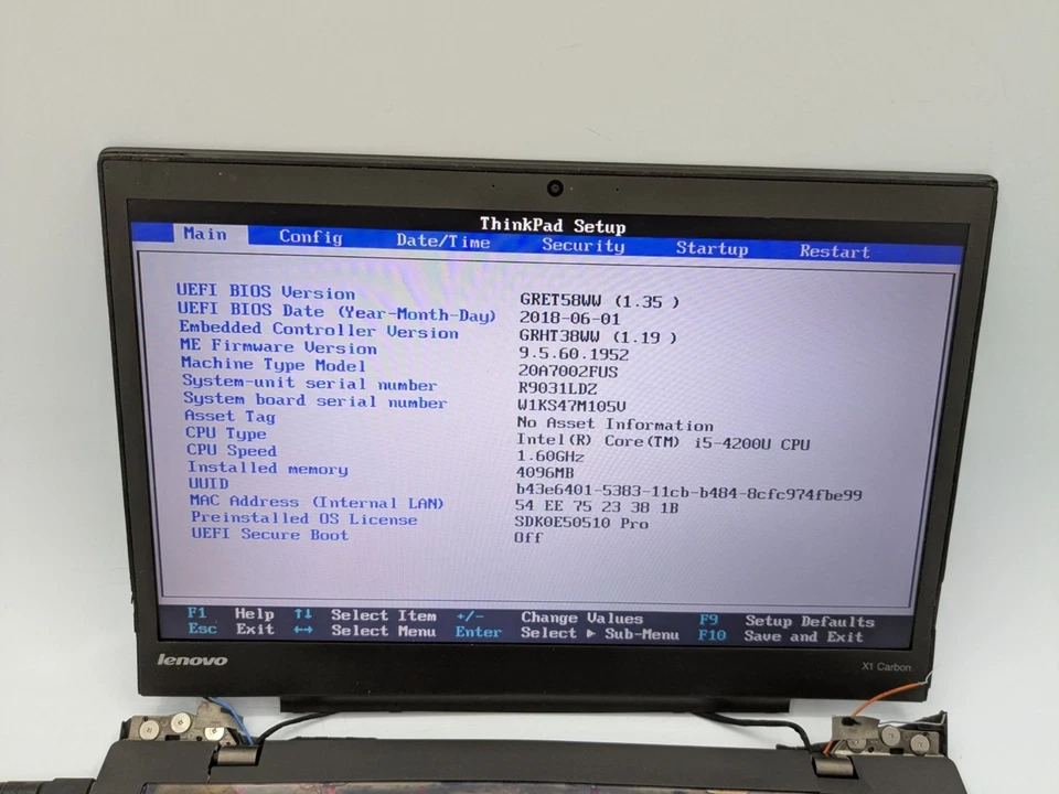 Lenovo ThinkPad X1 Carbon 2nd Gen 14" Intel Core i5-4200U 1.60GHz 4GB RAM Laptop - Image 2 of 4