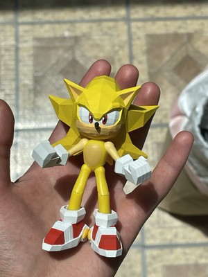 Custom Sonic Adventure 1 Super Sonic Jakks 4  Figure w/ 3d Printed Parts