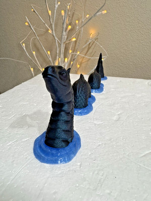 LARGE - LOCH NESS MONSTER ''NESSIE'' FOR VILLAGE / DIORAMA - 4 pc set - 3d Printed