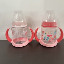 NUK 2 Learner Cups with Silicone Spout 5-Ounce Flowers Hearts Sippy Baby Toddler
