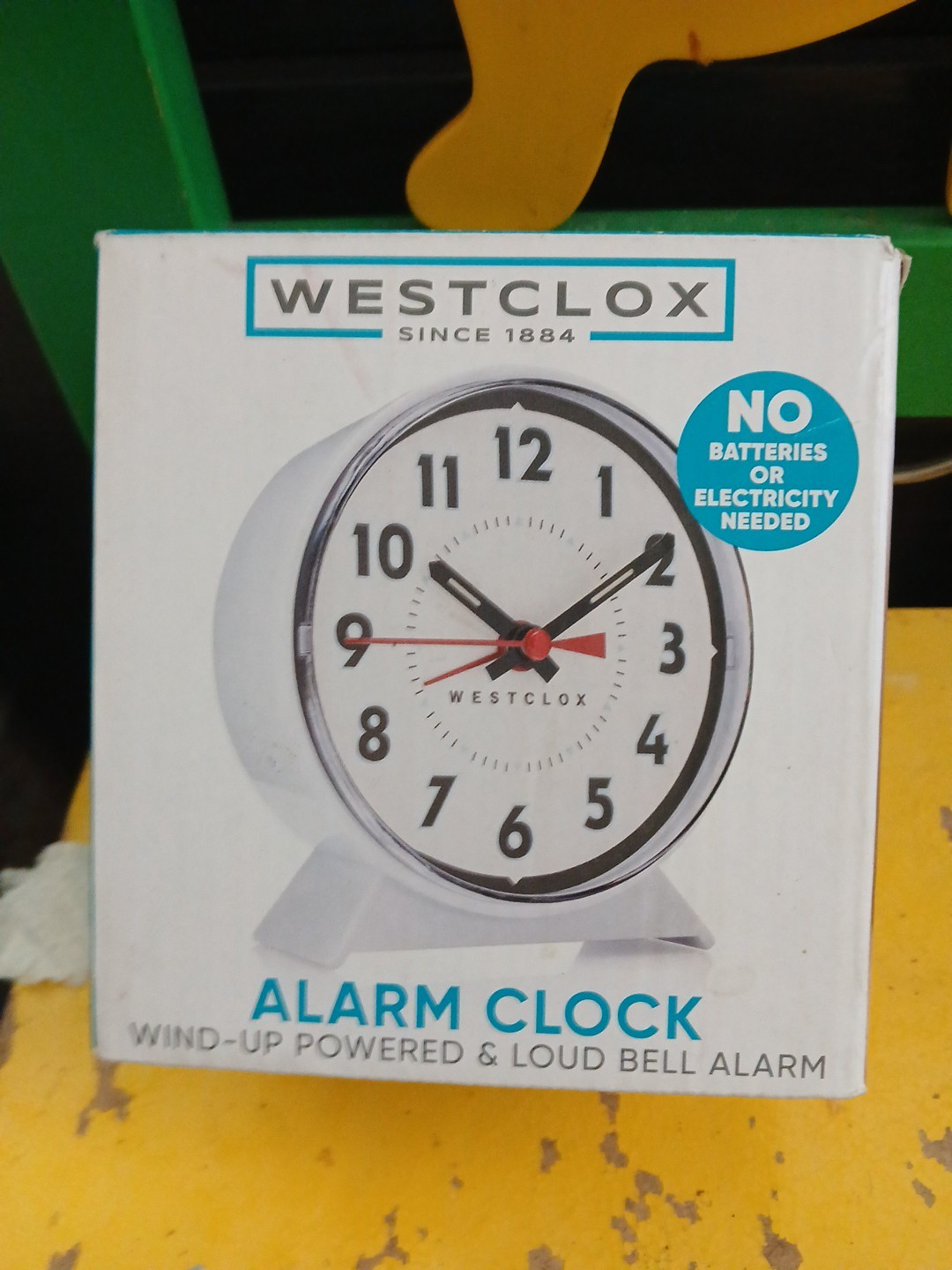 WESTCLOX 15550 Loud Bell Alarm Clock Plastic White 5.31 in H x 4.56 in W