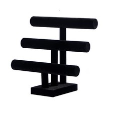 Pengup 3 Tier Bracelet Holder,Bracelet Display Stand,Black Velvet Jewelry Org