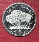 Vintage Buffalo SILVER .999 FINE SILVER Round! 1 Gram!