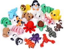 20PCS Mini Animals Set 3D Printed Articulated Flexible Fidget Toys Figures