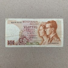 Belgium 50 Francs 1966 King Baudouin Belgian Banknote Currency