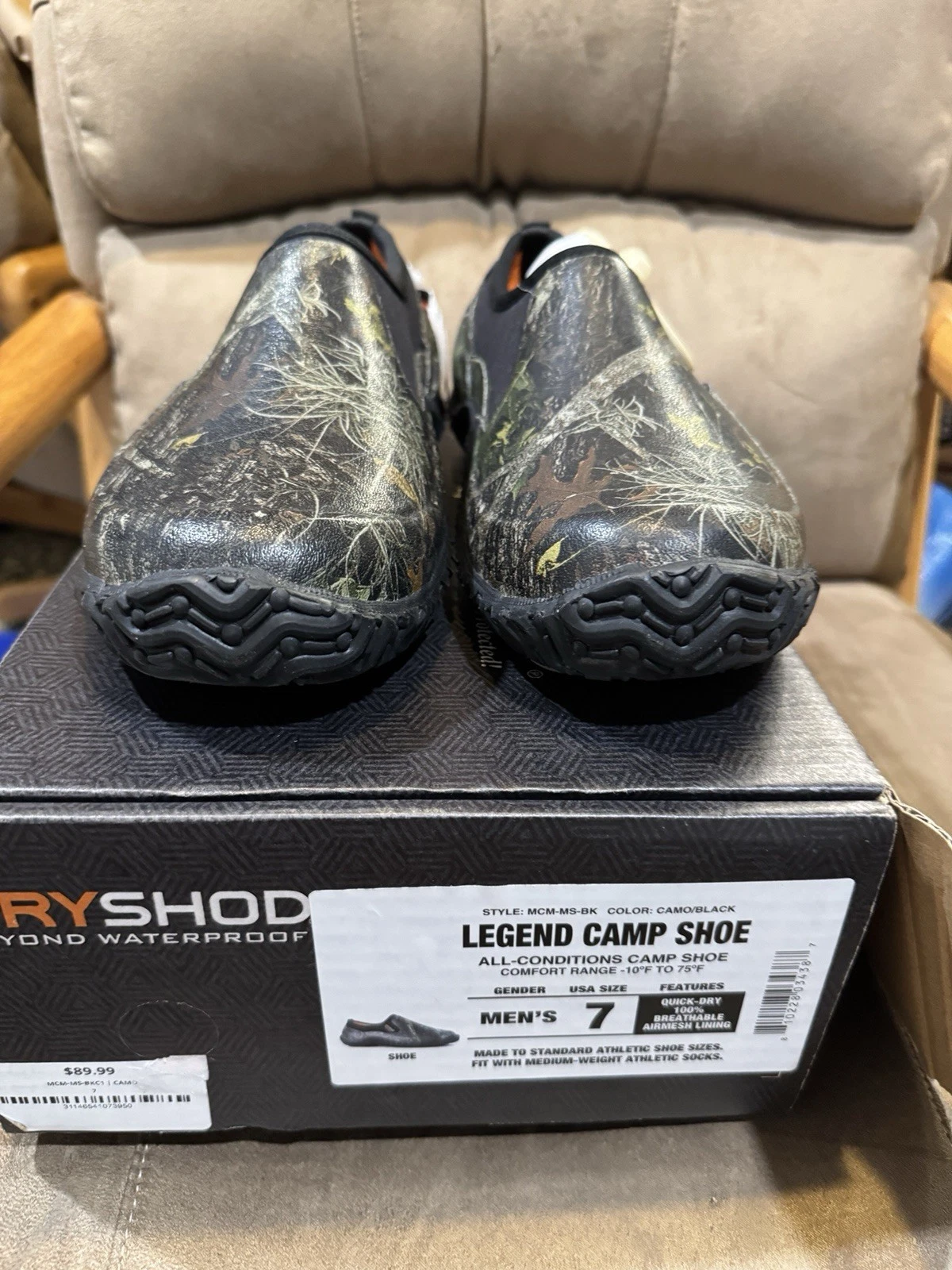 Dryshod Legend Camp Shoe Camo/Black Waterproof Boots Men 7/Women 8 Insulated