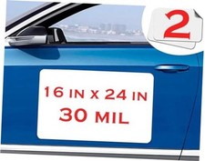 Car Magnet Sheet 16" x4" Pack - White Blank Automotive 16" x 24" - 2 pack 2