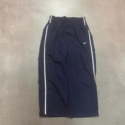 Y2K men's blue white stripe track pants baggy open leg loose grey tag M
