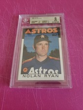 1986 Topps - Nolan Ryan #100 Houston Astros HOF Legend Beckett Grade 8 NM/MT