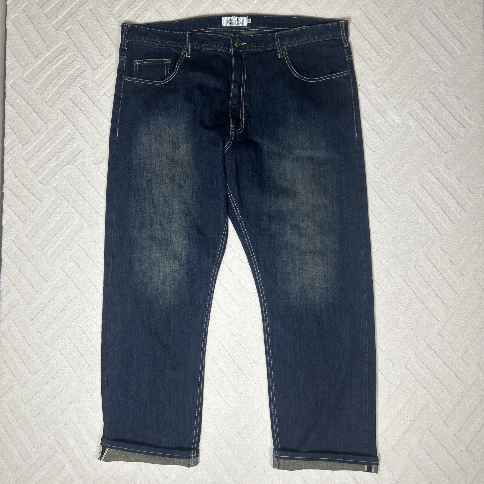 Jeans Daniel Dodd Para Hombres W42 Azul Japonés Ribete Suelto Índigo Denim Y2K