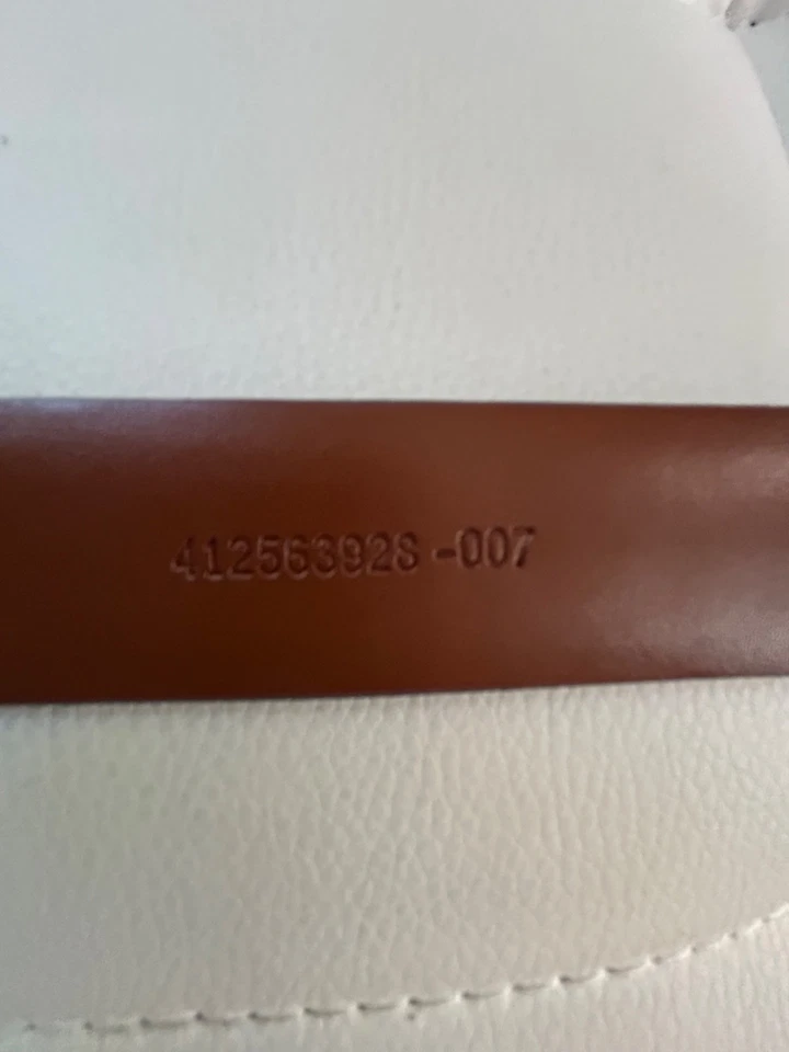 Cinturón de vestir informal Lauren Ralph Lauren para mujer de cuero genuino marfil de 1" talla mediana Foto 4 de 4