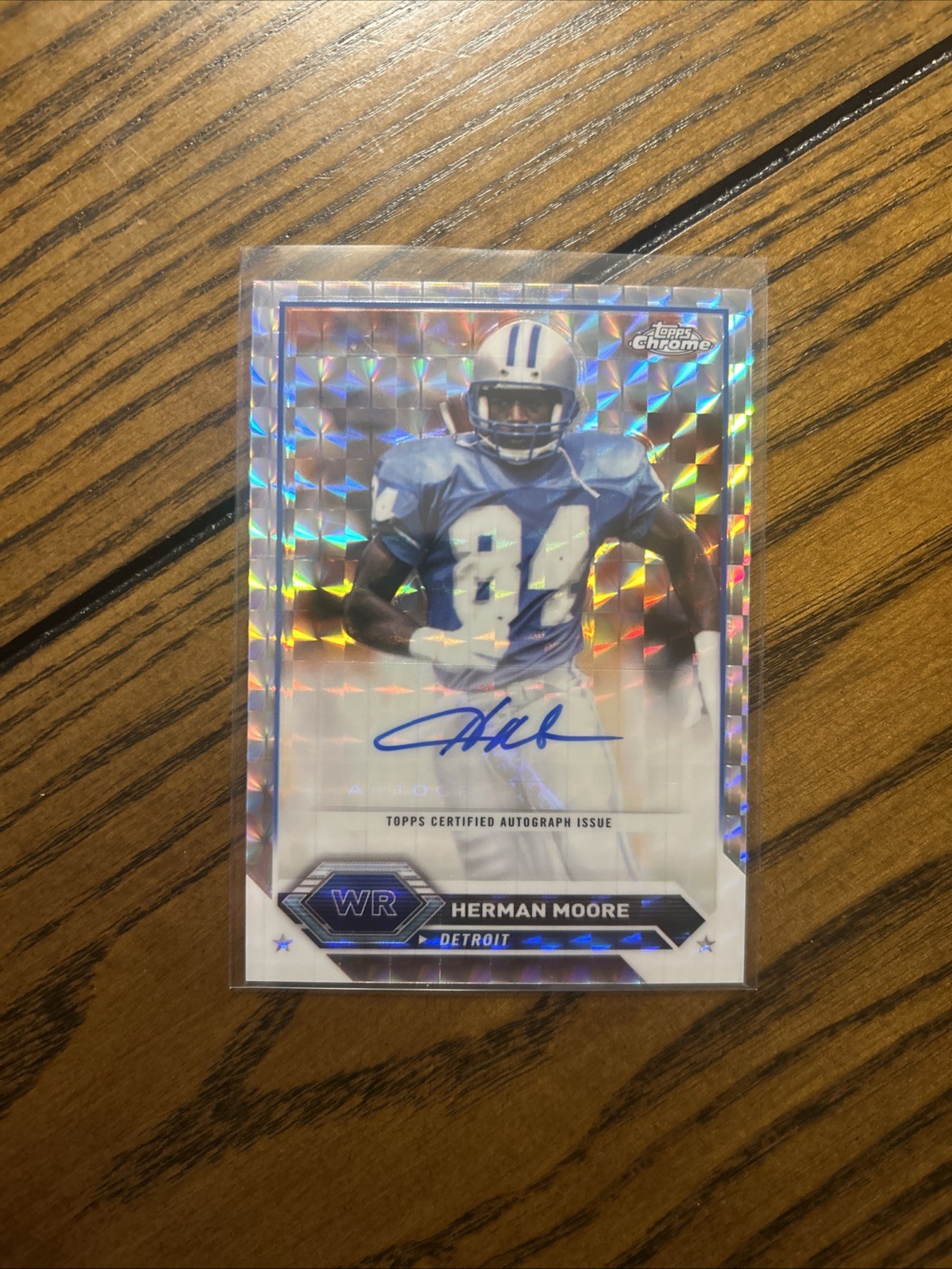 HERMAN MOORE 2023 TOPPS CHROME COMPOSITE GEOMETRIC REFRACTOR AUTO LIONS SSP